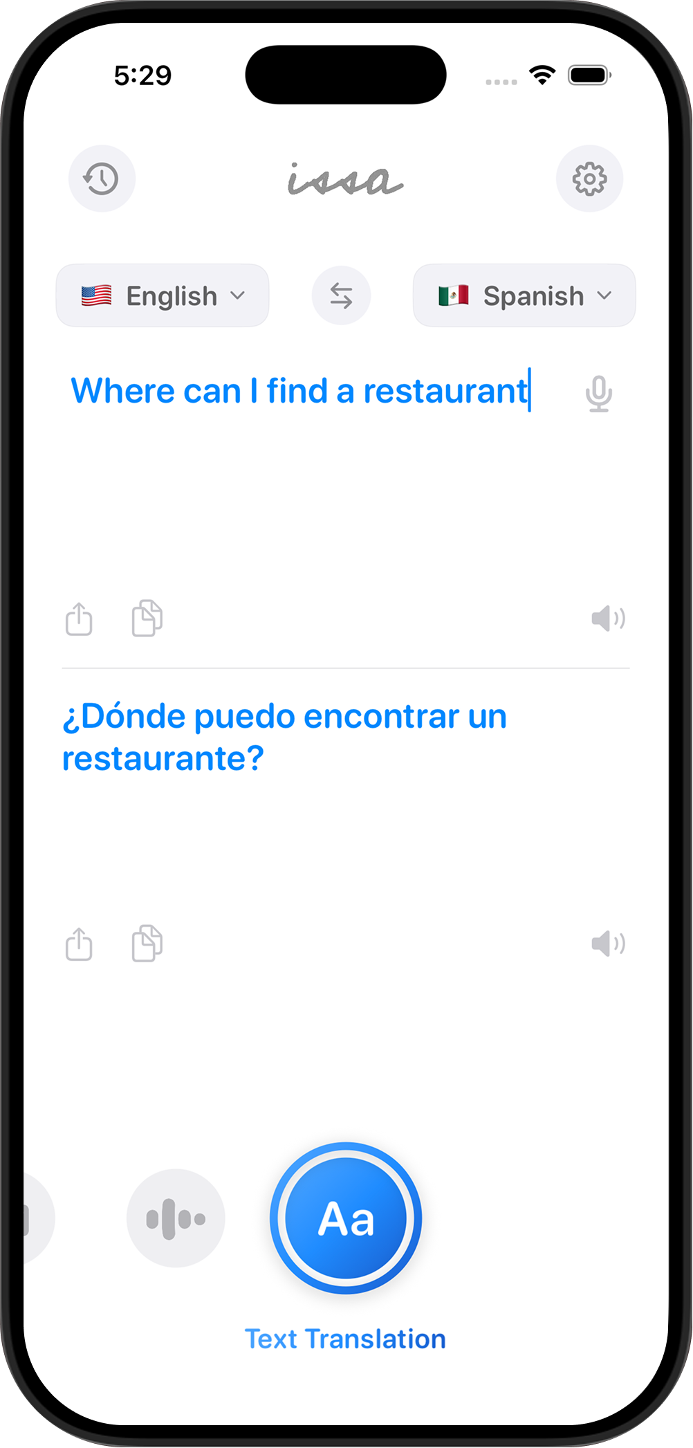 Text translation in action